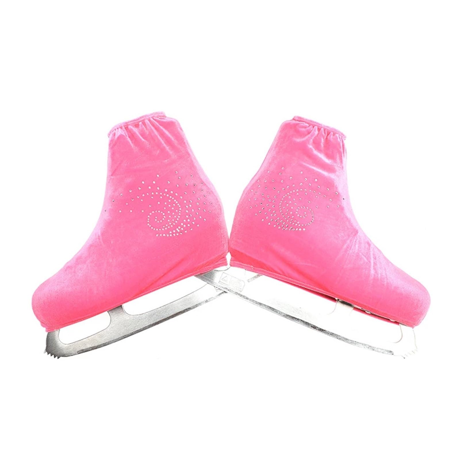 Ochronne nakładki na buty dla dorosłych Aksamitne błyszczące Rhinestone Akcesoria do butów łyżwiarstwa figurowego(Pink,US 12)