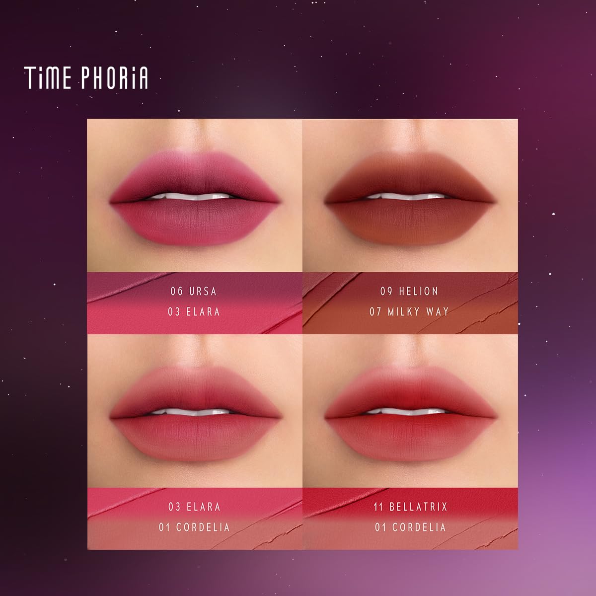 TIMEPHORIA NEBULA VELVET LIP CREAM-Long Lasting Lip Stain, Waterproof and Transfer Proof Lip Tint, Matte Finish Lipstick, Smooth Out Lip Lines, Lightweight Lip Cream, High Coverage (08 EQUINOX)