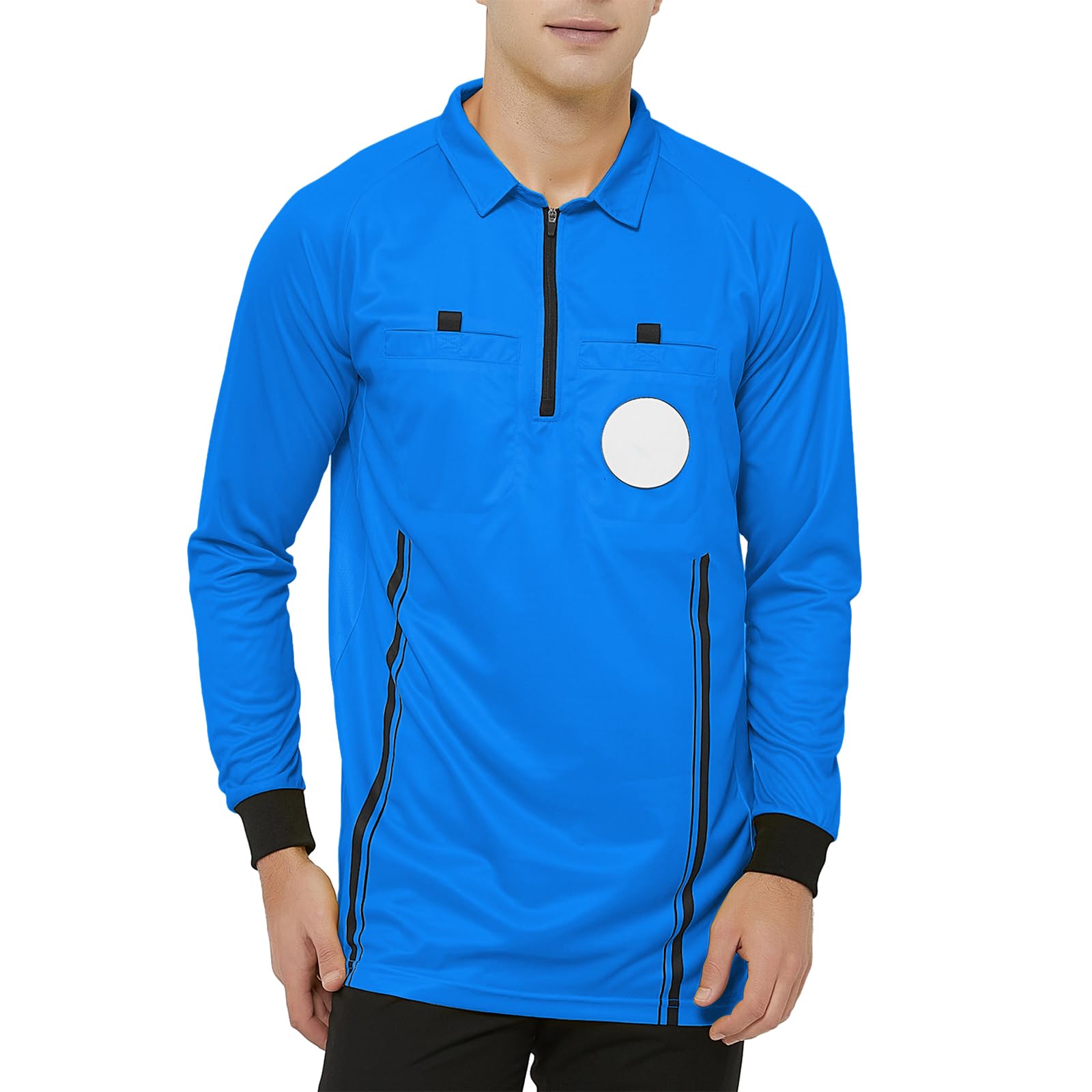 TopTie Camiseta Oficial de árbitro de fútbol de Manga Larga Hombre, Uniforme Profesional de USSF