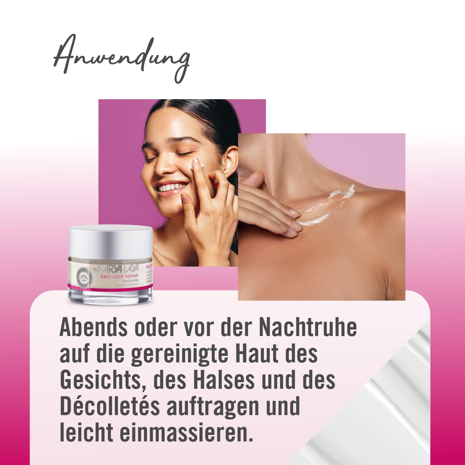 ARYA LAYA Exclusive Repair Kombipack, Tages- & Nachtcreme, je 50 ml | 5-fach Anti-Aging Wirkung - weniger Faltentiefe, mehr Feuchtigkeit, Festigkeit, Elastizität & Glätte, vegan