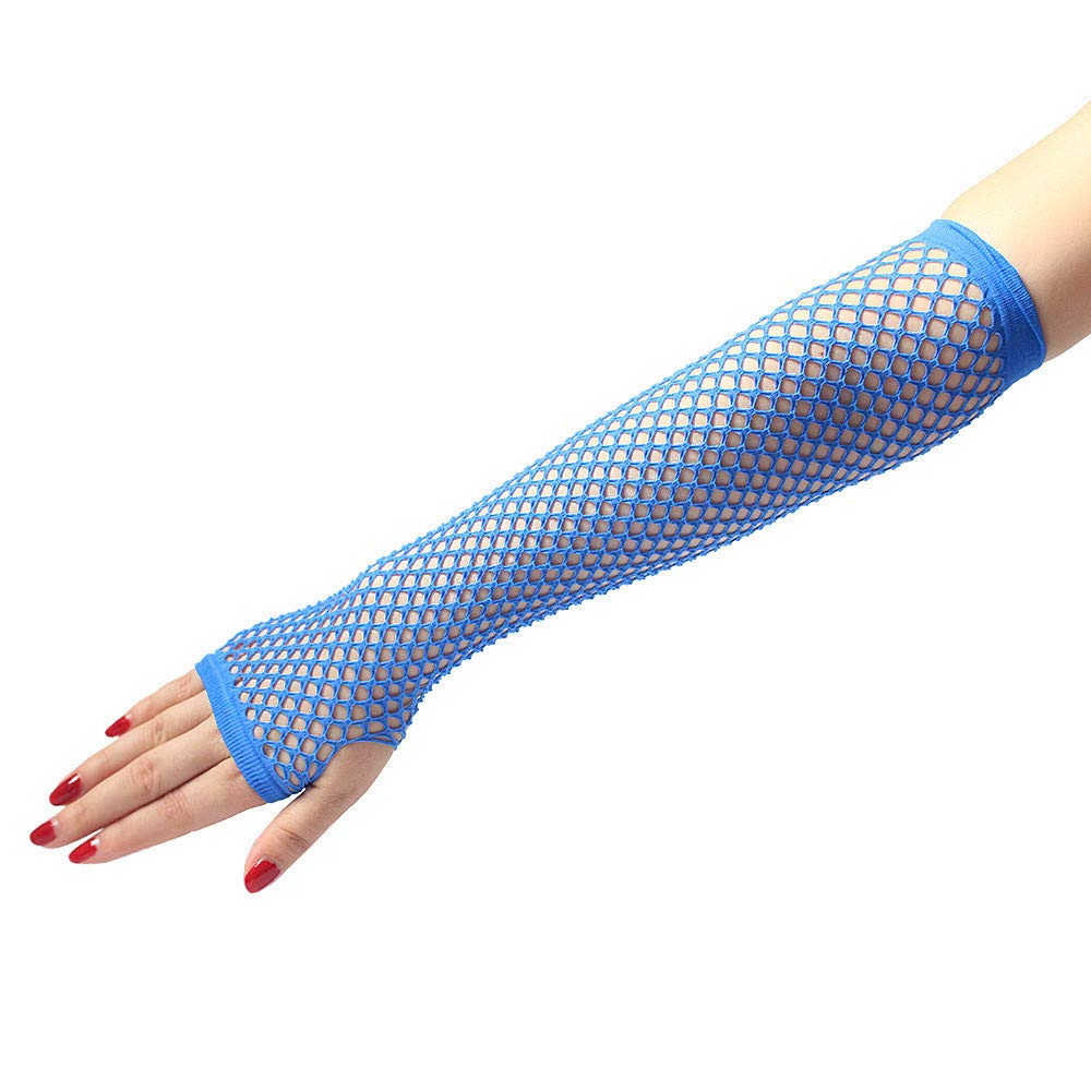 Produktbild von Fingerlose Netzhandschuhe Neonpink | Kostümzubehör Im 80er Look