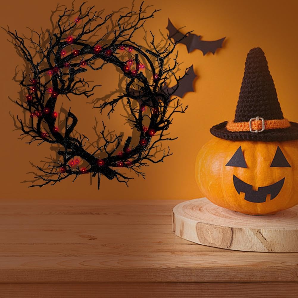 Amazon.co.jp: ブラックリース、ハロウィンリース、16.5インチ