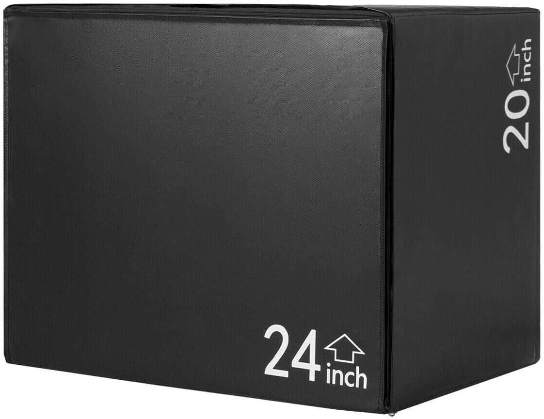 LDAILY 3-in-1 Jumping Box, Plyometric Jump Box for Jumping Trainers, Height Adjustment, High Density Heavy Duty PE Foam & PVC Cover, Platform for Gym, Home, Fitness, 30''/24''/20''