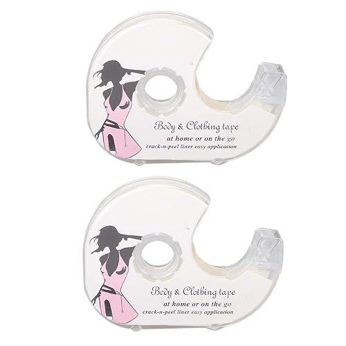 2 cintas de ropa de doble cara, cinta fuerte de tela transparente para vestido, cinta de doble cara de tela transparente de fijación de ropa para
