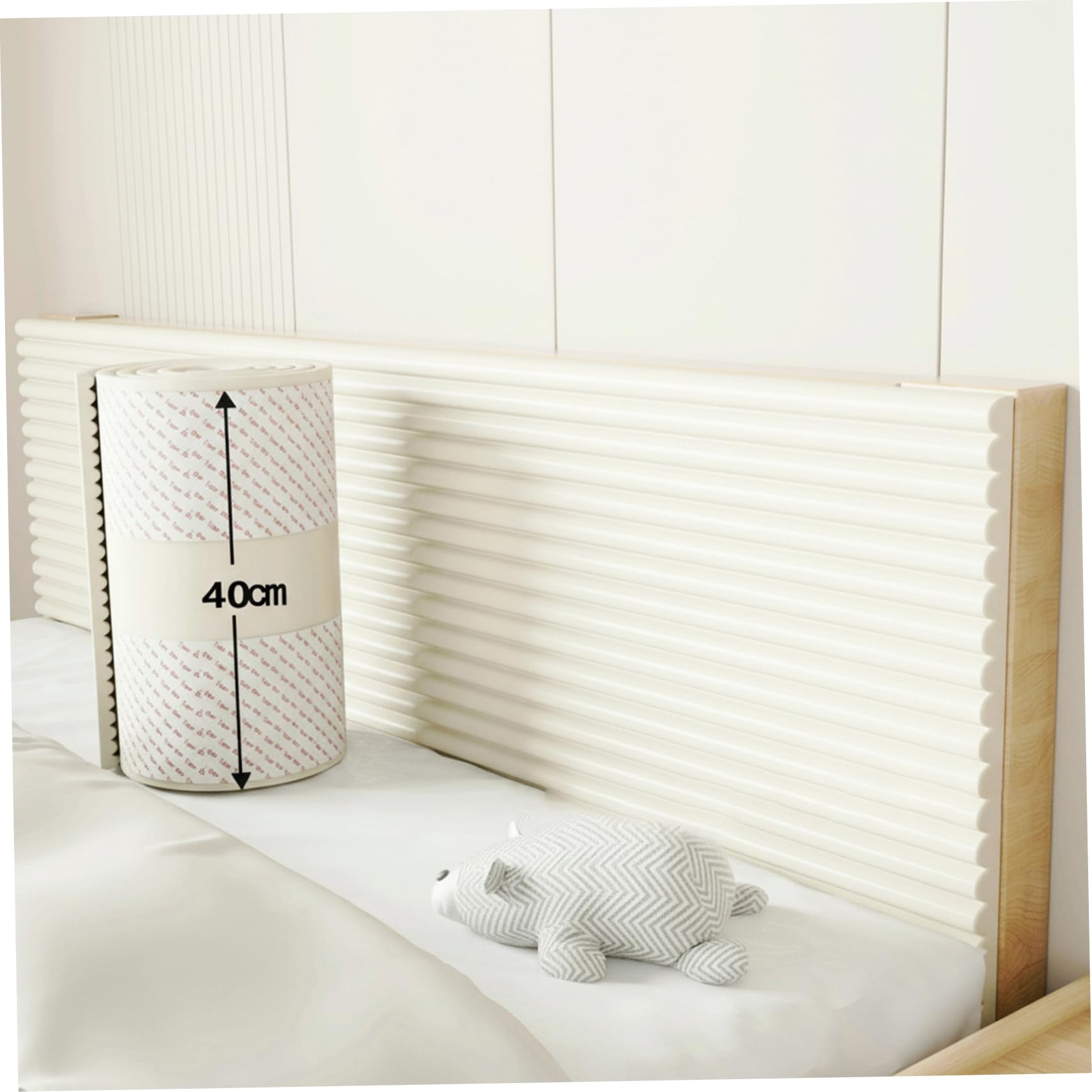 Protezione Angoli in Schiuma, Protezione Angoli Anti Collisione in PVC Addensato 40x200 cm per Bambini, Cuscinetti Angolari Morbidi per Mobili da Tavolo a Parete (Bianco)