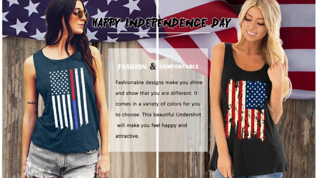 We The People Patriotic Tank Top For Women - American Flag Sleeveless Shirt, 4th Of July Tee, Red, Medium