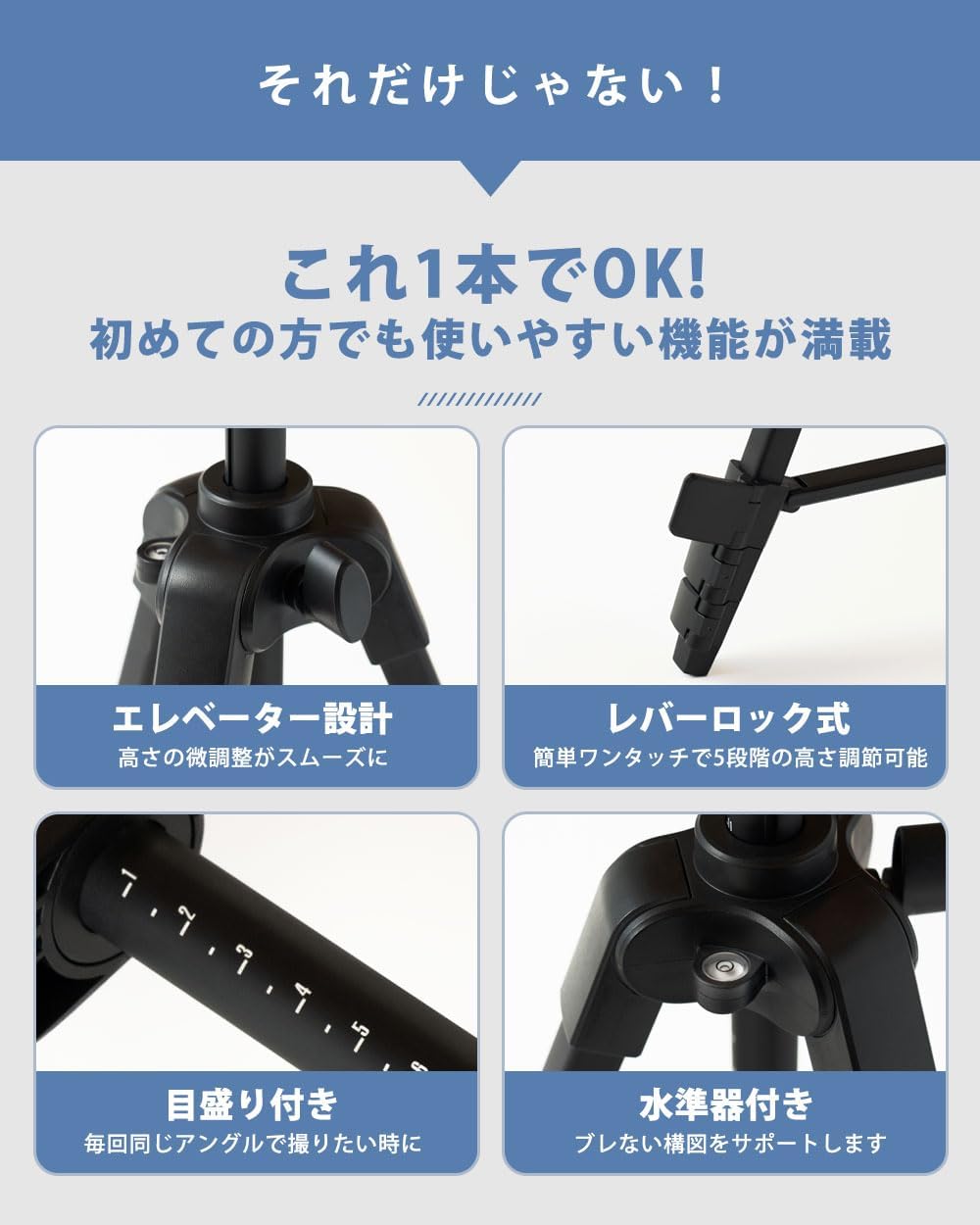 (Instantly Fixes Your Smartphone) Tripod Smartphone Long Magnet Compatible with Magsafe Smartphone Stand, Lightweight, Compact, Storage Bag Included, 57.1 inches (145 cm)