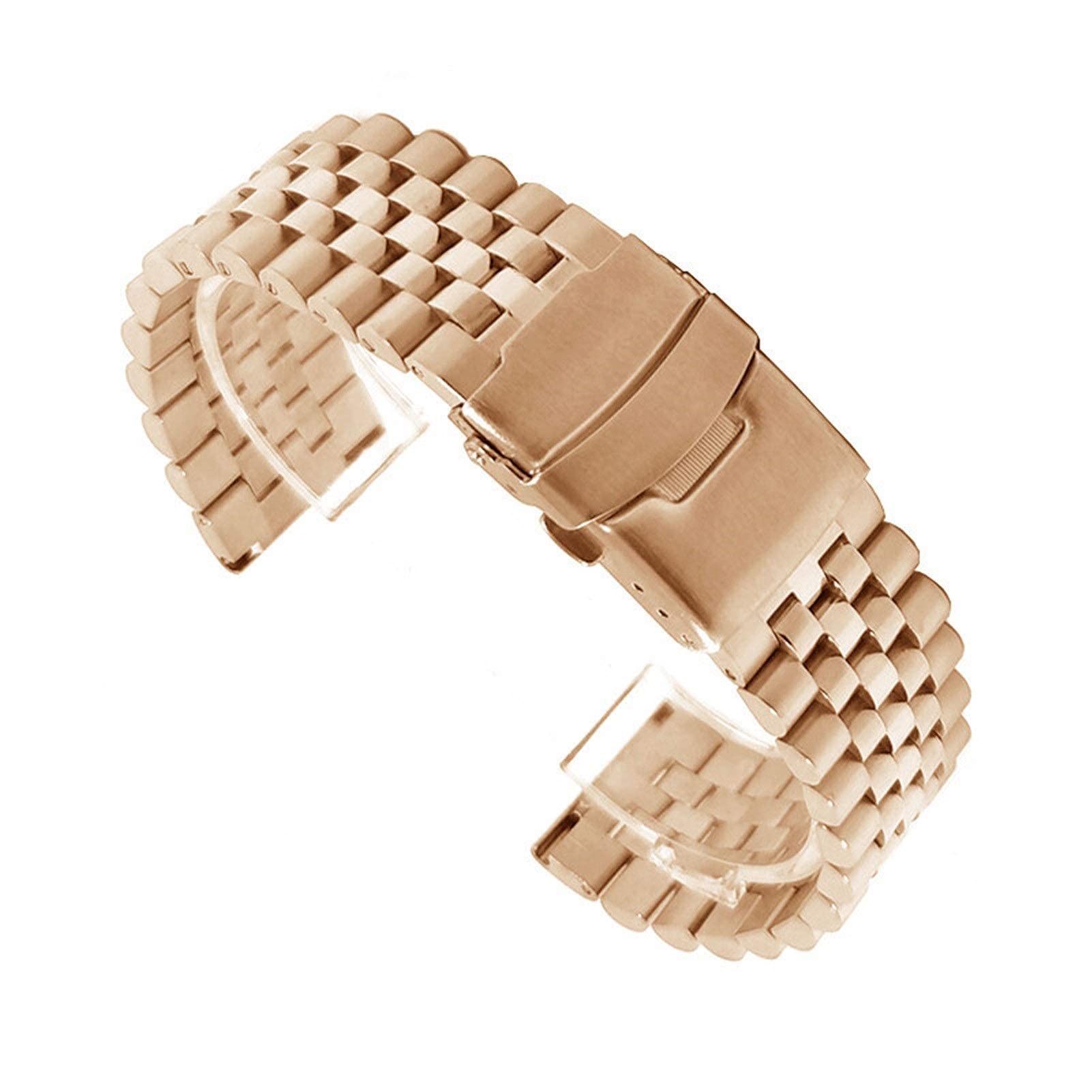 Cinturino per Orologio, Cinturino in Acciaio Inossidabile Massiccio da 20 mm 22 mm Cinturino Pieghevole in Metallo Accessori per Orologi da Polso di Ricambio da Uomo
