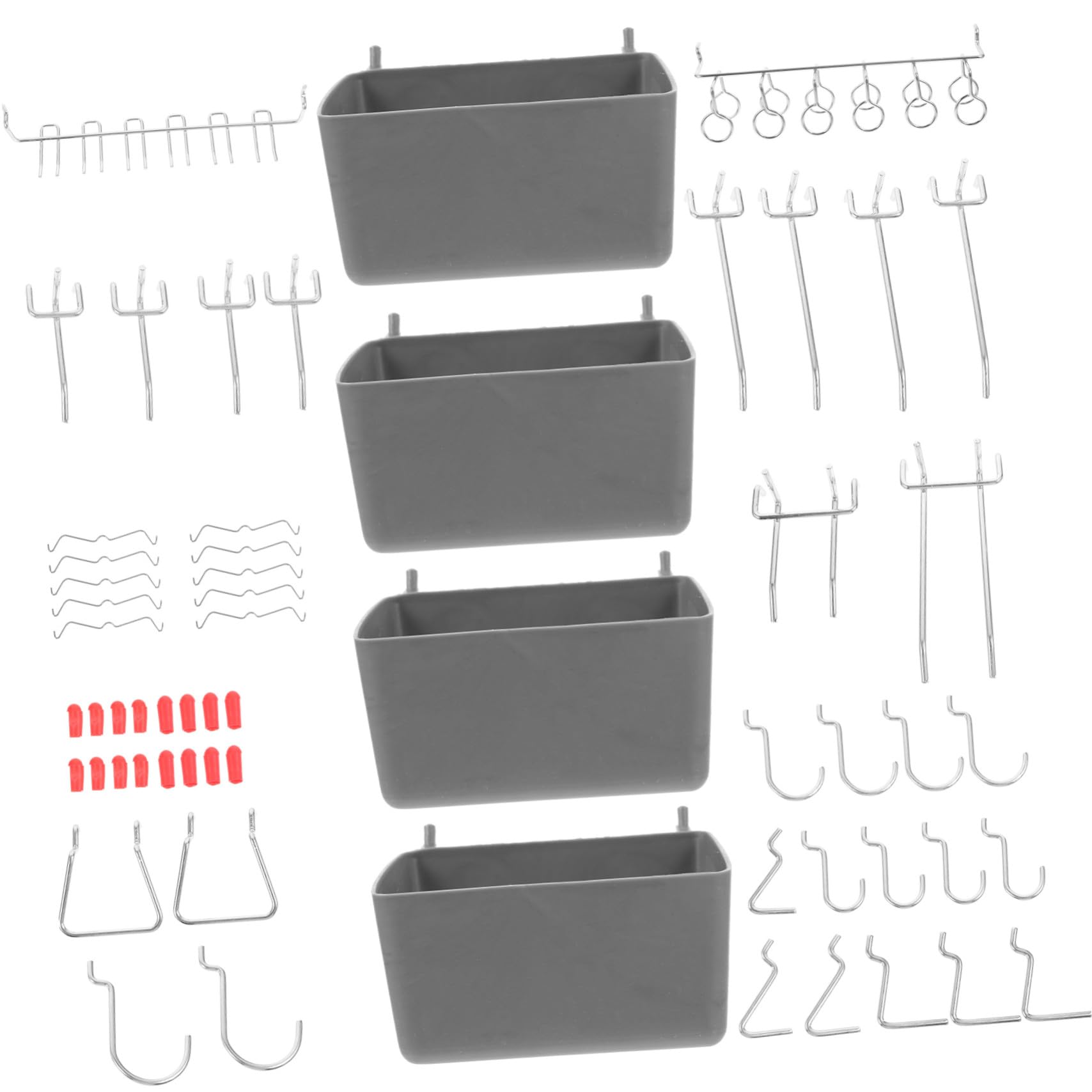 Mikinona 114 Szt. Częściowy Metalowych Haków i Organizerów Do Tablicy Pegboard Praktyczny Organizer Narzędzi i Pojemników Do Garażu Warsztatu Oraz Przechowywania