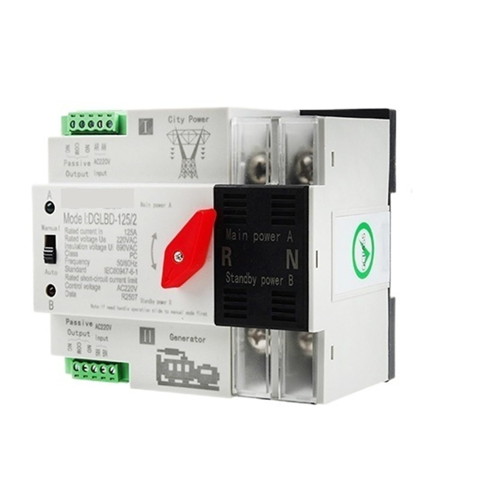 Interruptor de transferencia automática 4P interruptores selectores riel 4