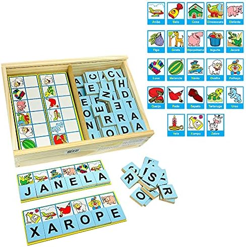 Brinquedo Educativo Letras Para Alfabetização Imagem E Escrita Ca...