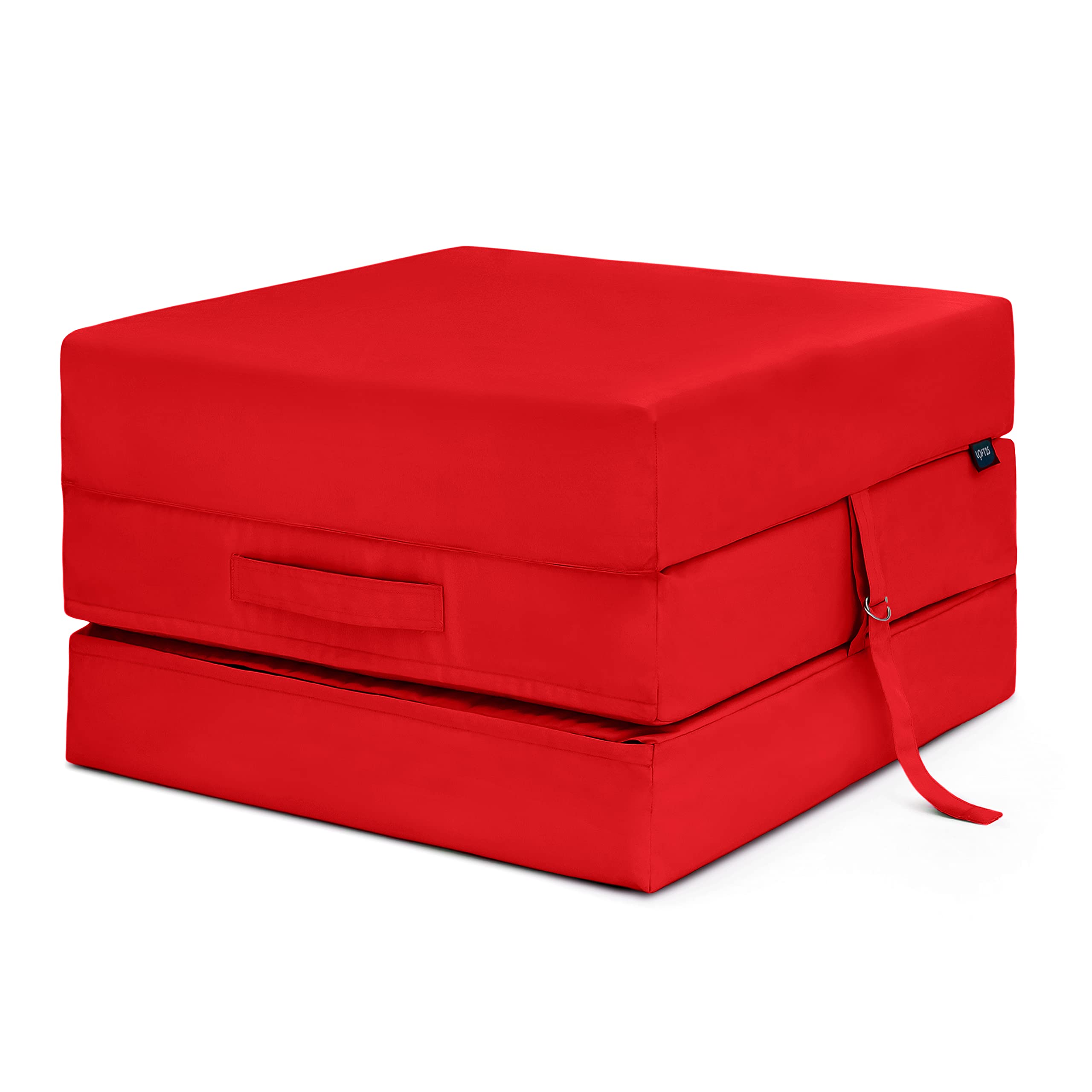 Rouge résistant à l'eau Fold Out Z Lit Cube Matelas avec fermeture