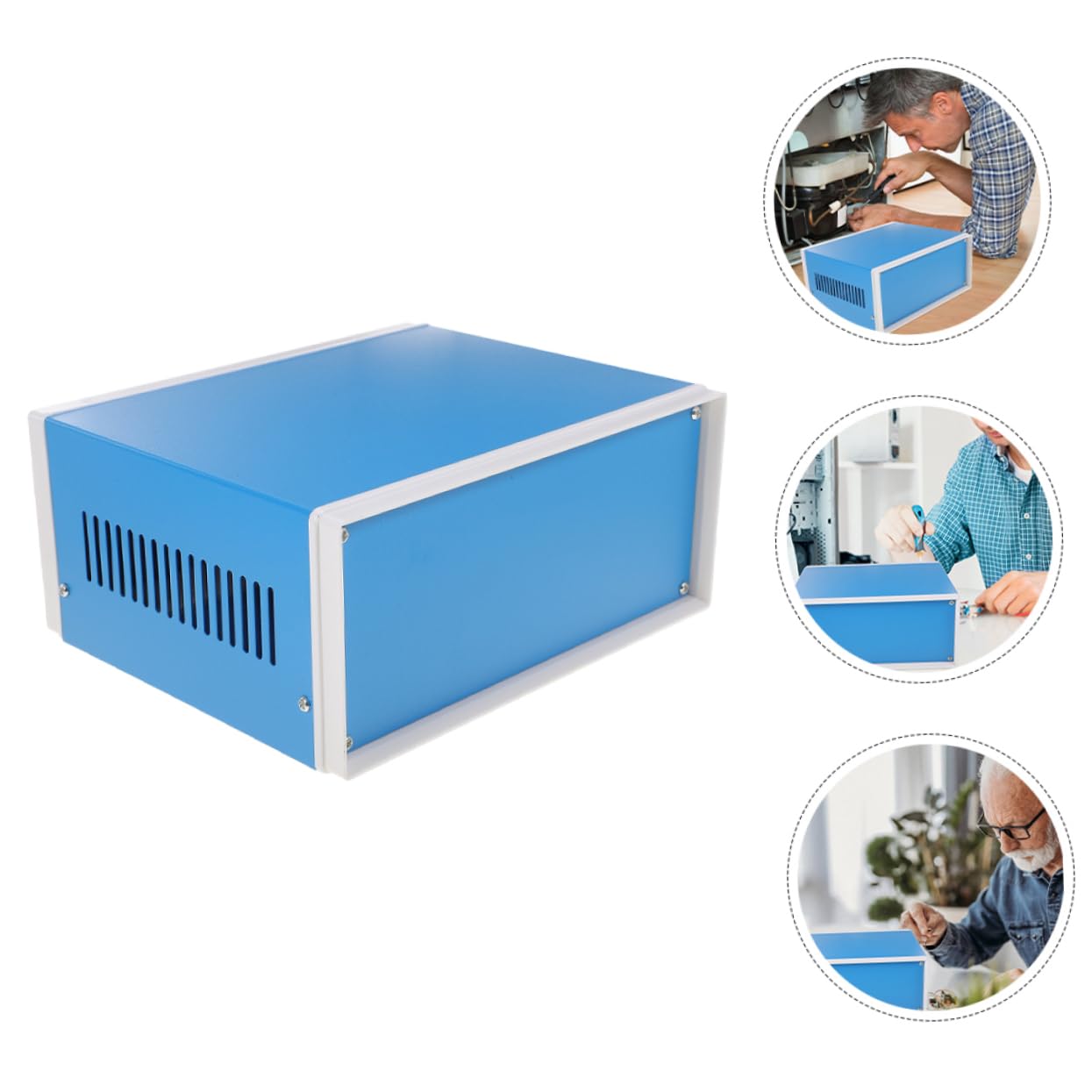 DOITOOL Boîtier Métallique Boîtes de Jonction Bleues pour Projets Électroniques Facile à Poser et Soulever Protection en Direct Adaptées aux Petits Terminaux et Stations de Métro