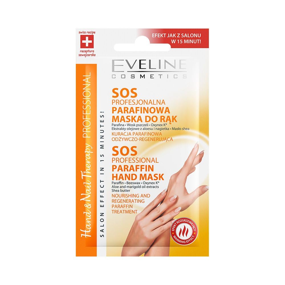 Eveline Cosmetics Hand&Nail Therapy S.O.S Professional Paraffin Hand Mask with Beeswax, Aloe & Calendula Extracts - Deep Moisturizing & Rejuvenating Treatment