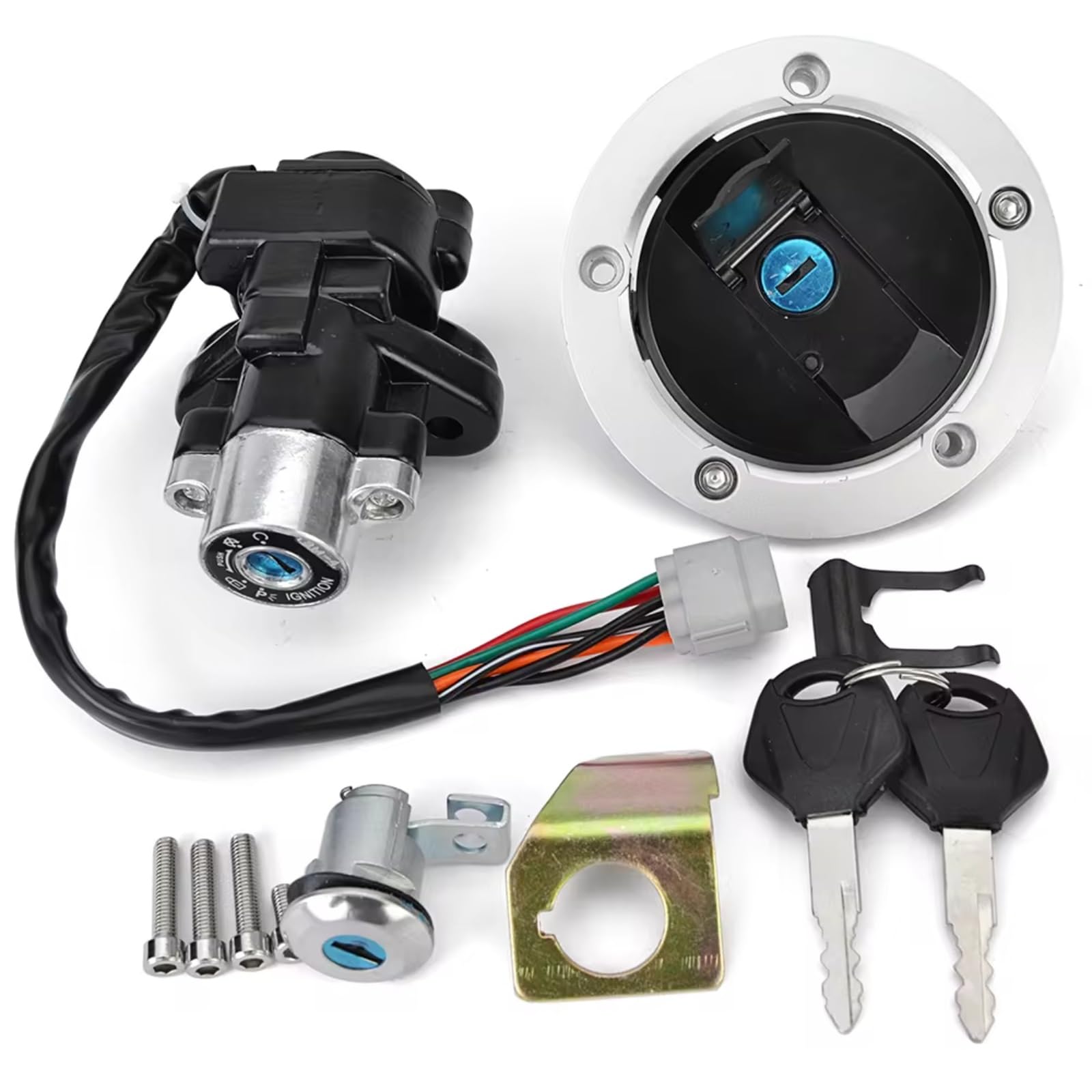 Interrupteur D'allumage Moto Pour Suzuki Bandit 650/1250, GSF 650/1200/1250S - Avec Clés, Serrure De Réservoir Et Siège