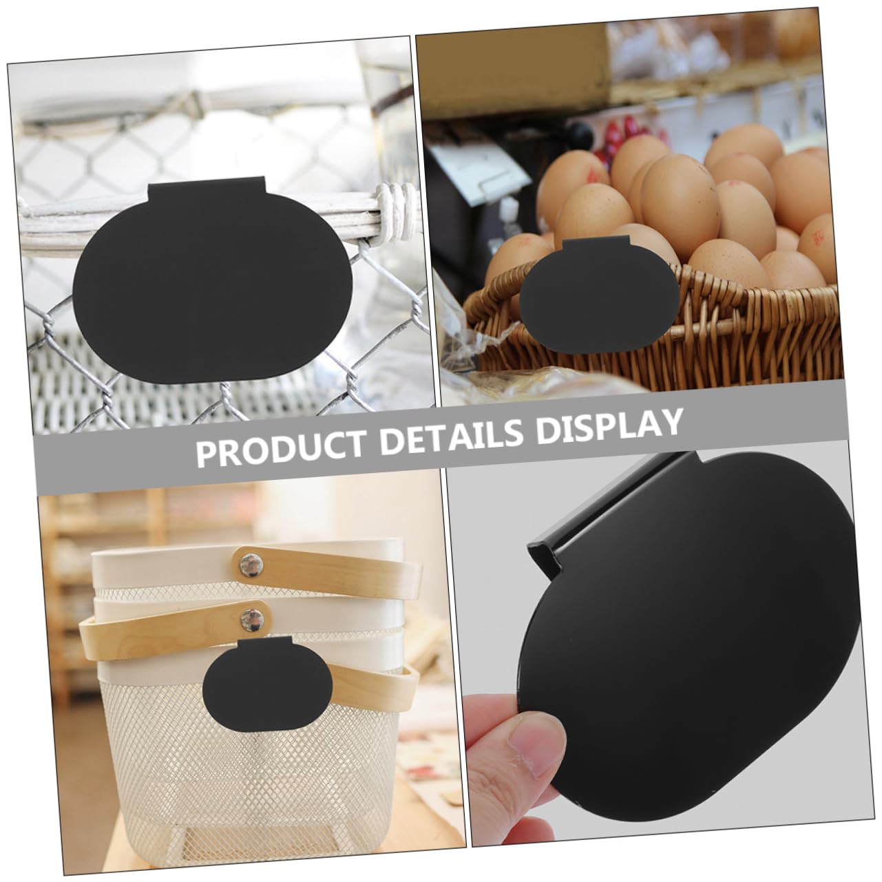 NUOBESTY 4 Sätze Etikettenhalter Clip-schilder Etikettspender Thermisches Etikett Regalklammern Aus Draht Saugnäpfe Aufstecketiketten Für Vorratsbehälter Warenzeichen Pvc Black 12 Stück * 4