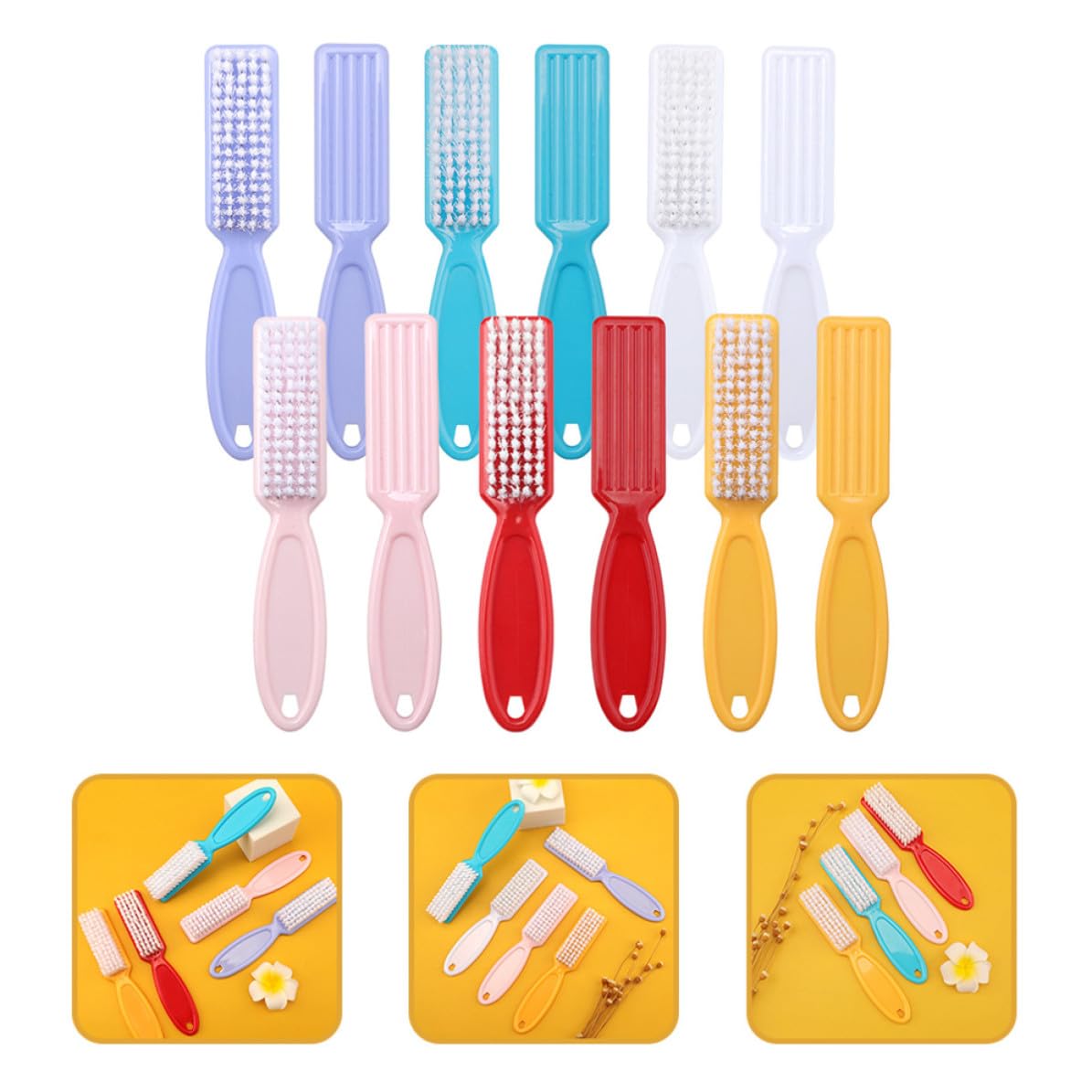 Spazzola per Unghie in Plastica 24 Pezzi, Leggera e Facile da Trasportare, la Pulizia delle Unghie in Cucina e Lavandini Colore Casuale