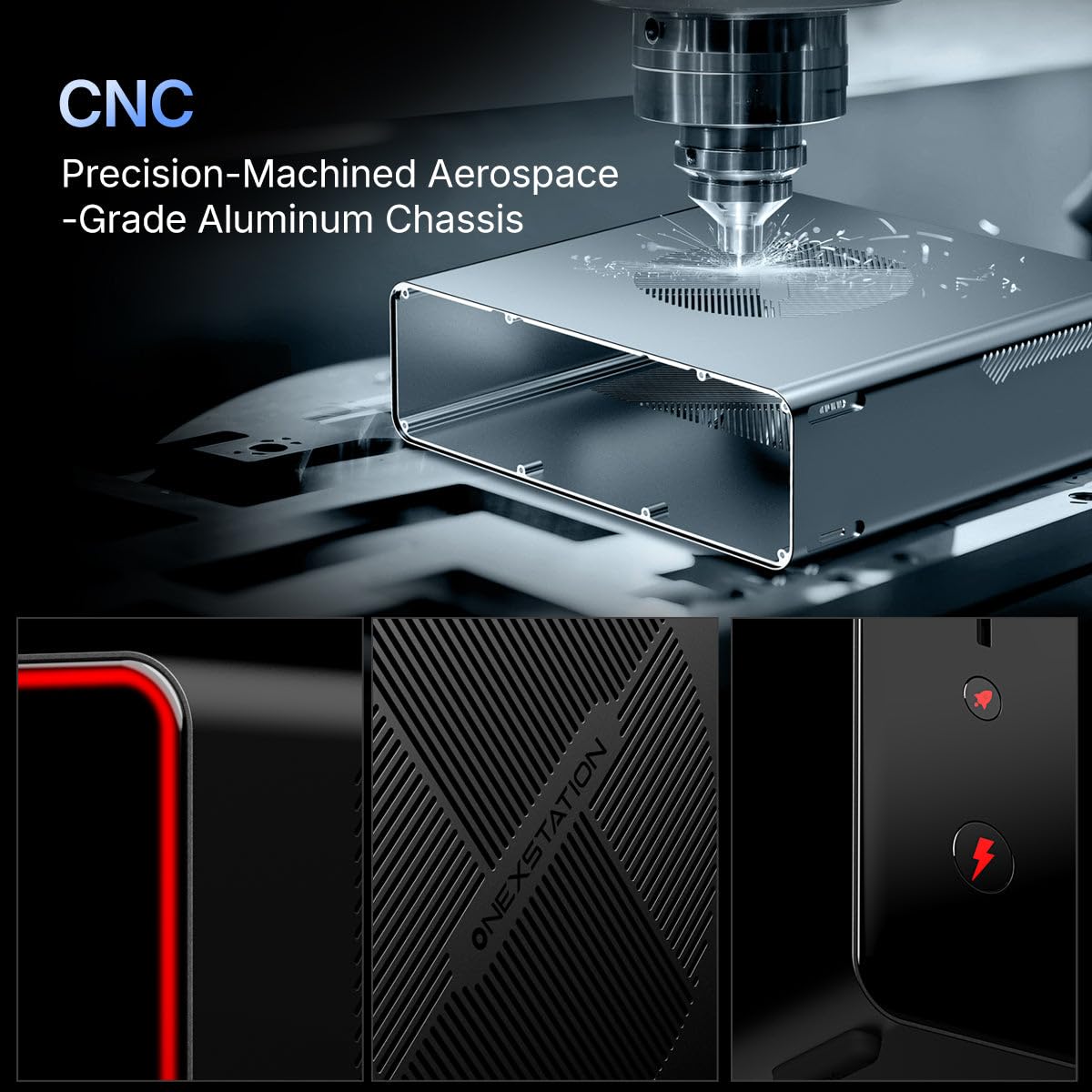 WEELIAO ONEXStation - Mini PC AI Workstation, AMD Ryzen AI Max+ 395, 128 GB LPDDR5X, Radeon 8060S, illuminazione RGB, computer AI locale, desktop da gioco AAA (128 GB di RAM+SSD da 1 TB)