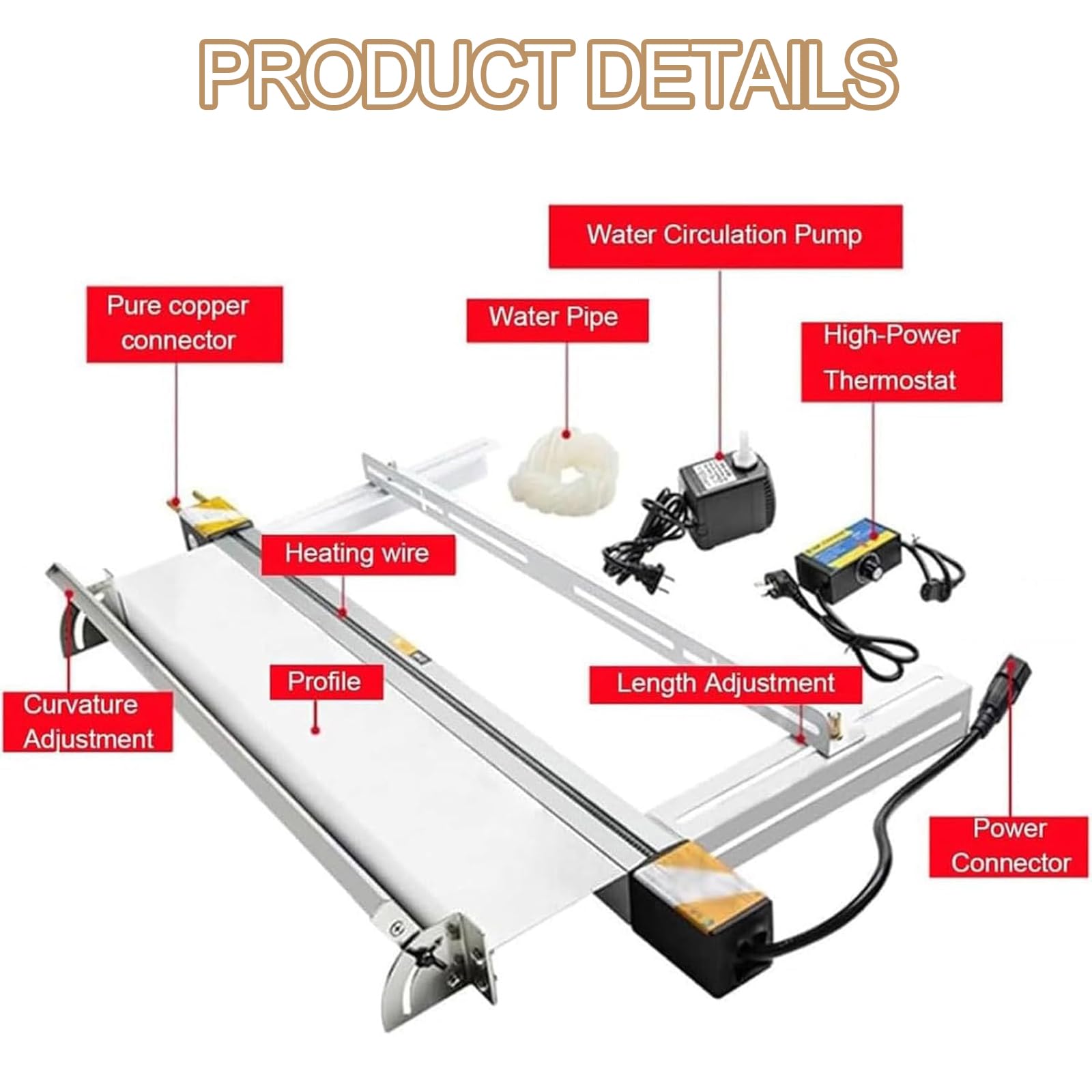 Dobladora eléctrica de acrílico caliente, temperatura ajustable, para 1-6 mm de grosor, con soporte y ángulo, para hacer carteles y decoración