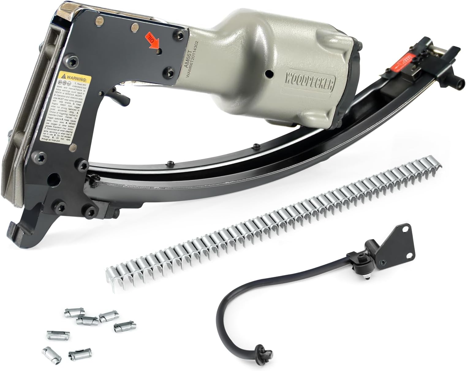 Woodpecker AM66T Pneumatic Clinching Clipper Tool, Vertex Fastening/Hartco Clipper Tool/J Clips Tool for Mattress, Wire Binding and Spring Fixing