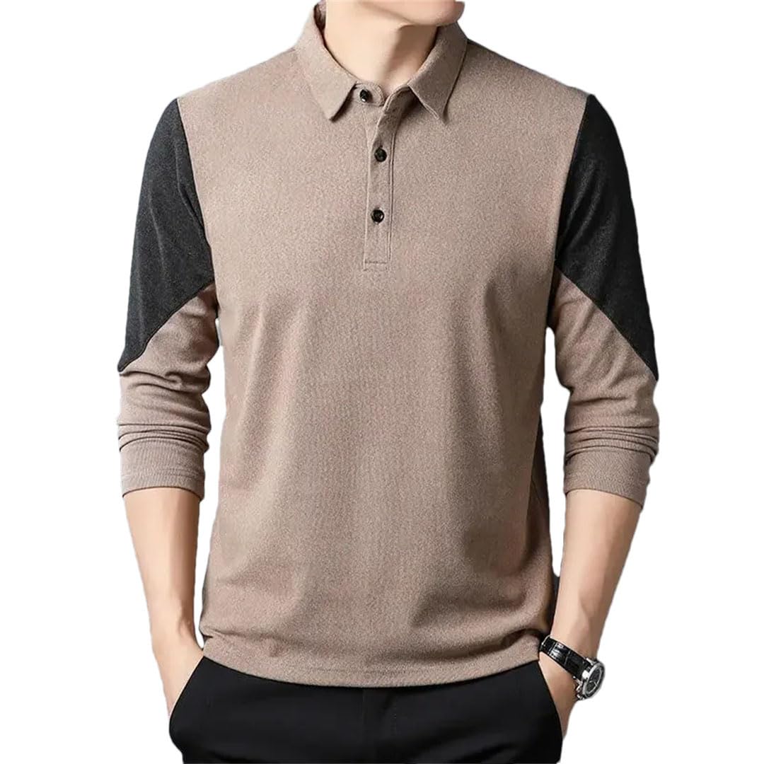 Sudaderas tipo polo holgadas de manga larga para hombre