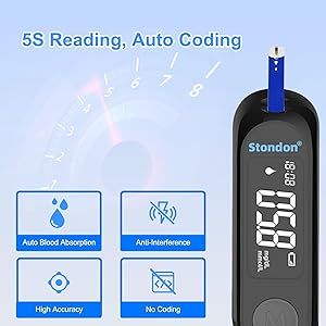Stondon G-430 Blood Glucose Monitor Kit with 50 Test Strips,Blood Sugar Testing kit,Diabetes Testing Kit, Blood Glucose Meter, 50 Glucometer Strips, 50 Lancets, Blood Sugar Meter Glucometer for Home Use (49)