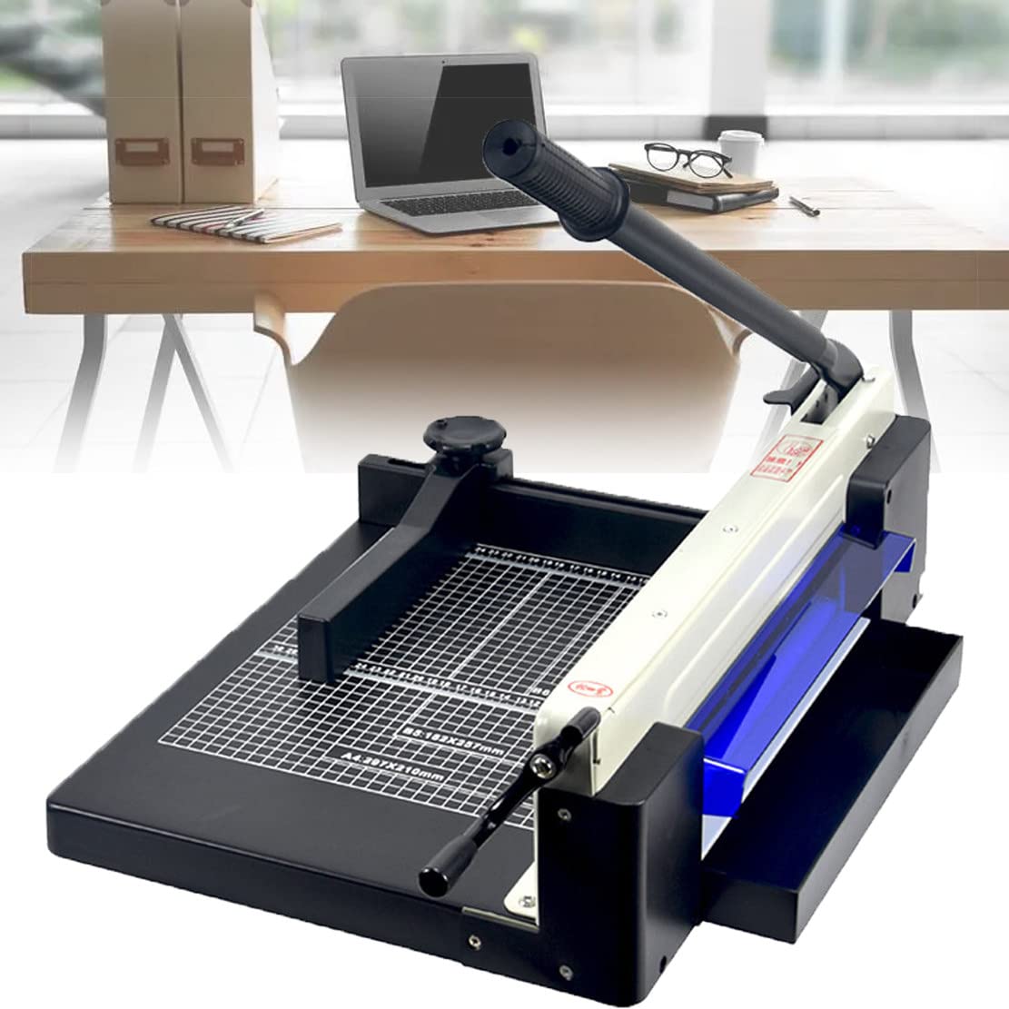 Taglierina manuale resistente, tagliacarte impilabile con funzione di sicurezza automatica per casa e ufficio, ideale per progetti artigianali e lavori artistici