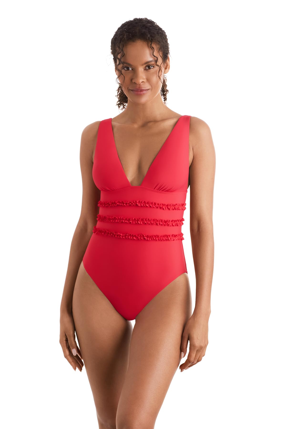 Mimi Flamingo Womens Swimwear Soleil Solids Sonny One Piece Swimsuit