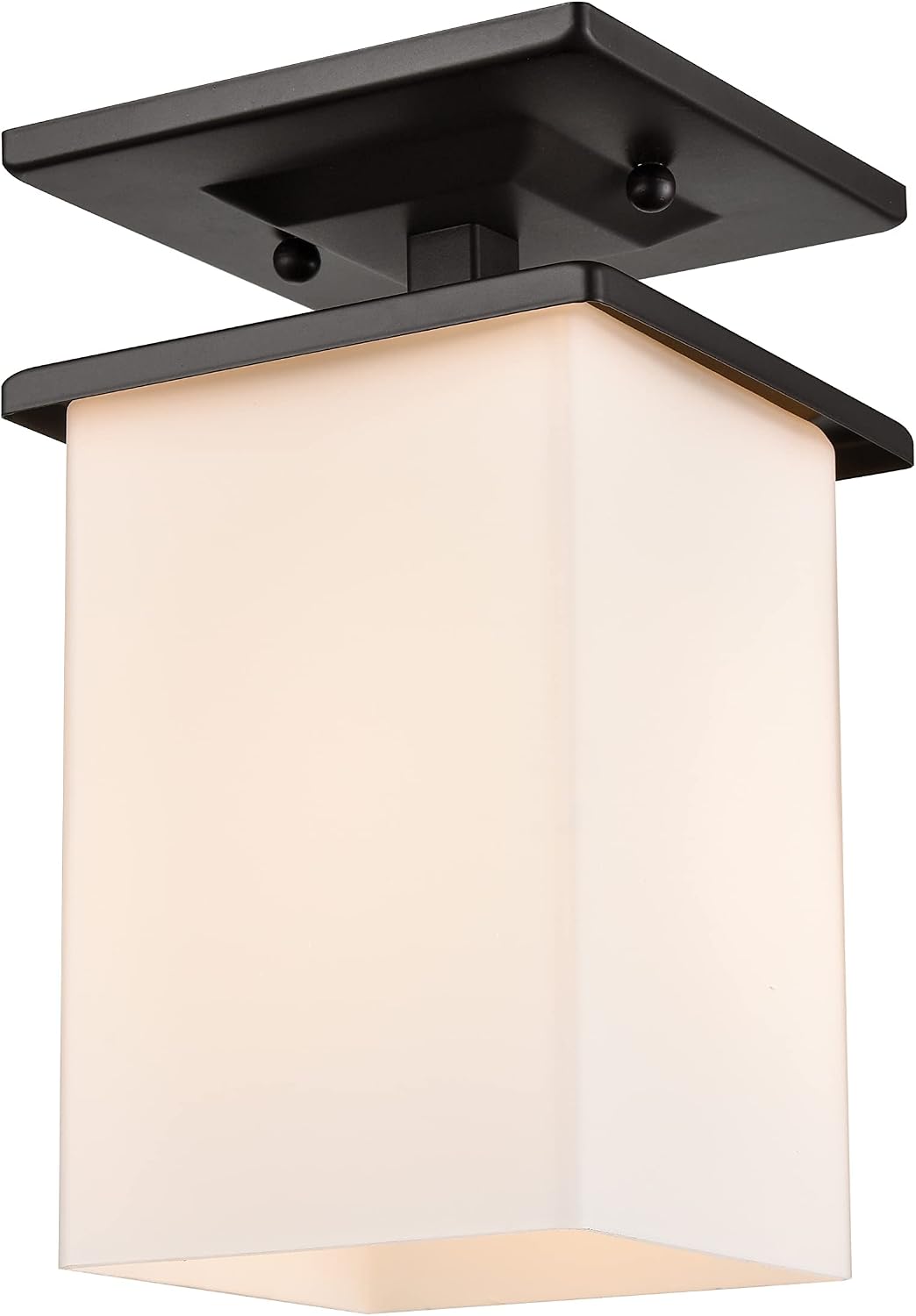 Elk Home Thomas Lighting Street 1-Light Exterior Flush Mount in Textured Black 5.5W X 5.5D X 9H