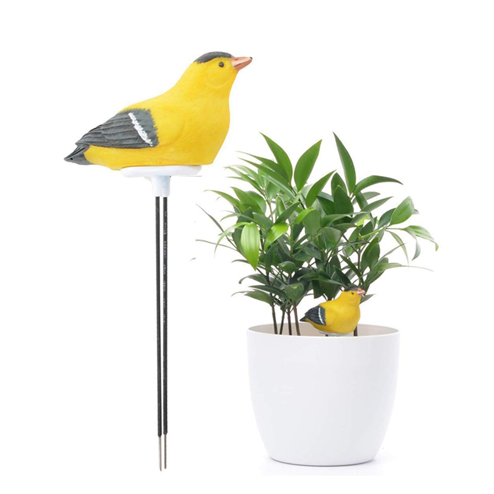 8X Sol HumidimèTre Alarme D'Arrosage Testeur D'Eau des Plantes D'Oiseaux Capteur HygromèTre Trousse de Jardinage pour Planteur Eau Rappelez Warining Alerte (Jaune)
