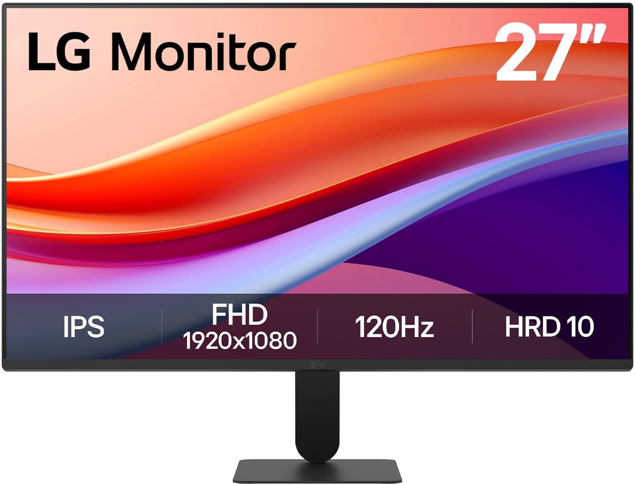 LG Full HD Monitor (27U411A) - 27" Full HD (1920x1080) Display, 120Hz Refresh Rate, sRGB 99% (Typ.), Reader Mode & Flicker Safe, Dynamic Action Sync, Black Stabilizer, LG Switch app