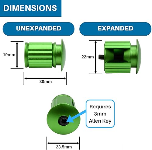 Miniatura 2 de Tapones de extremo para manillar - Extremos de barra de bicicleta de manillar expandibles, de aluminio y ajustables para carretera, montaña, BMX,