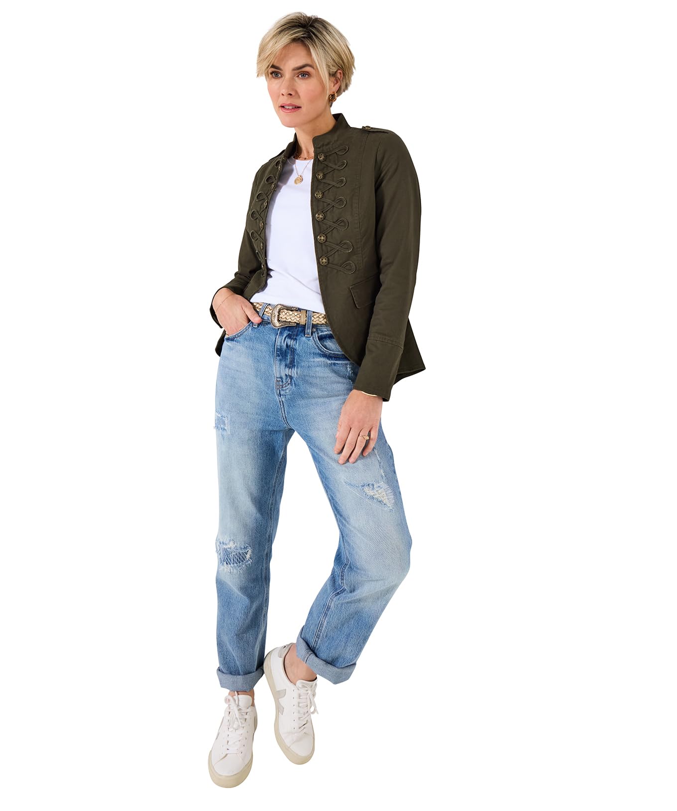 Joe Browns Women's Utility Khaki Military Jacket, Green, 18