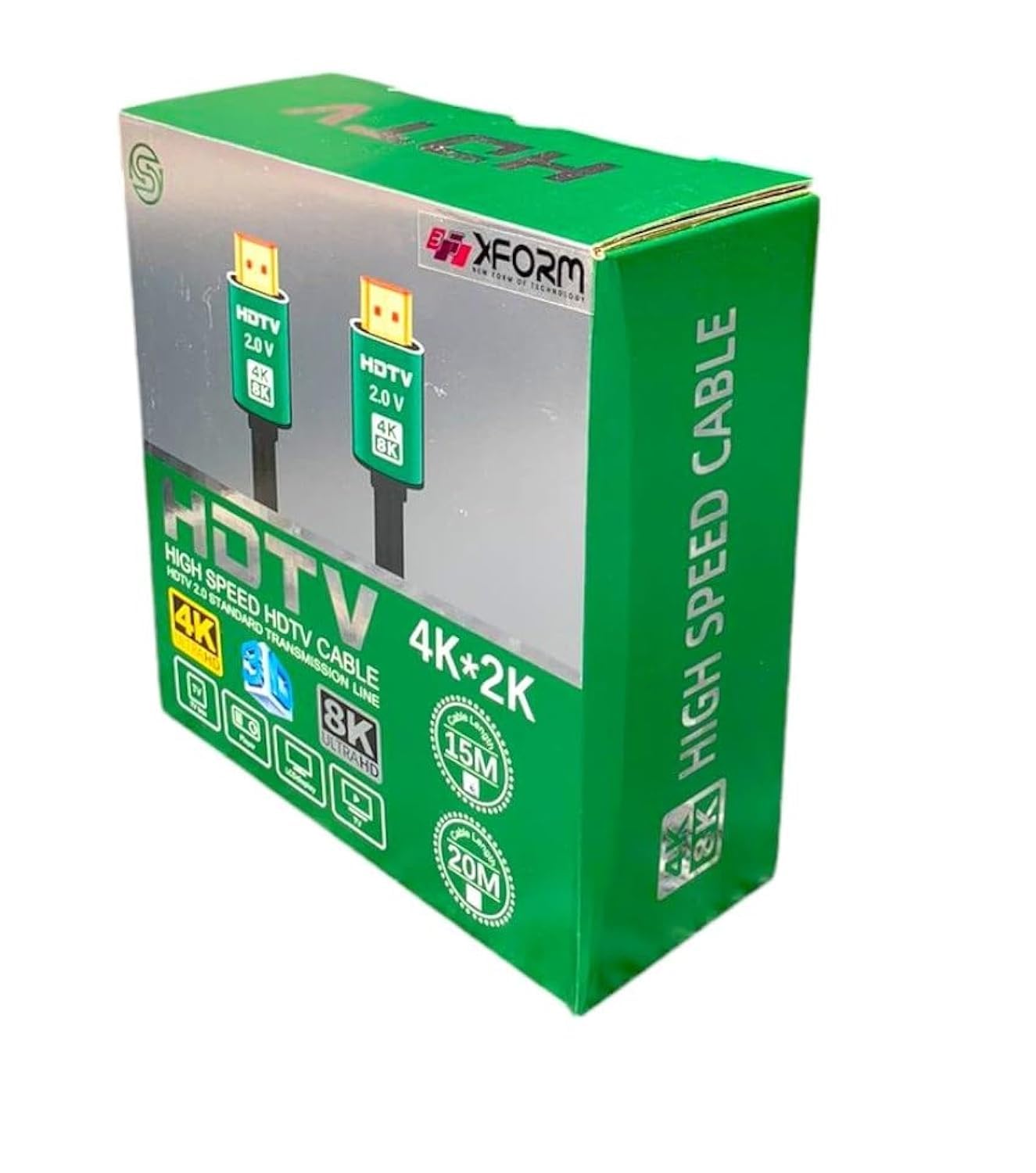 HDMI 2.0V 4K-8K HDMI Cable / 15 Meter/OD 8.0mm 19+1 CCS Support 3D 1080P 4K*2K Color Box Packing 15M