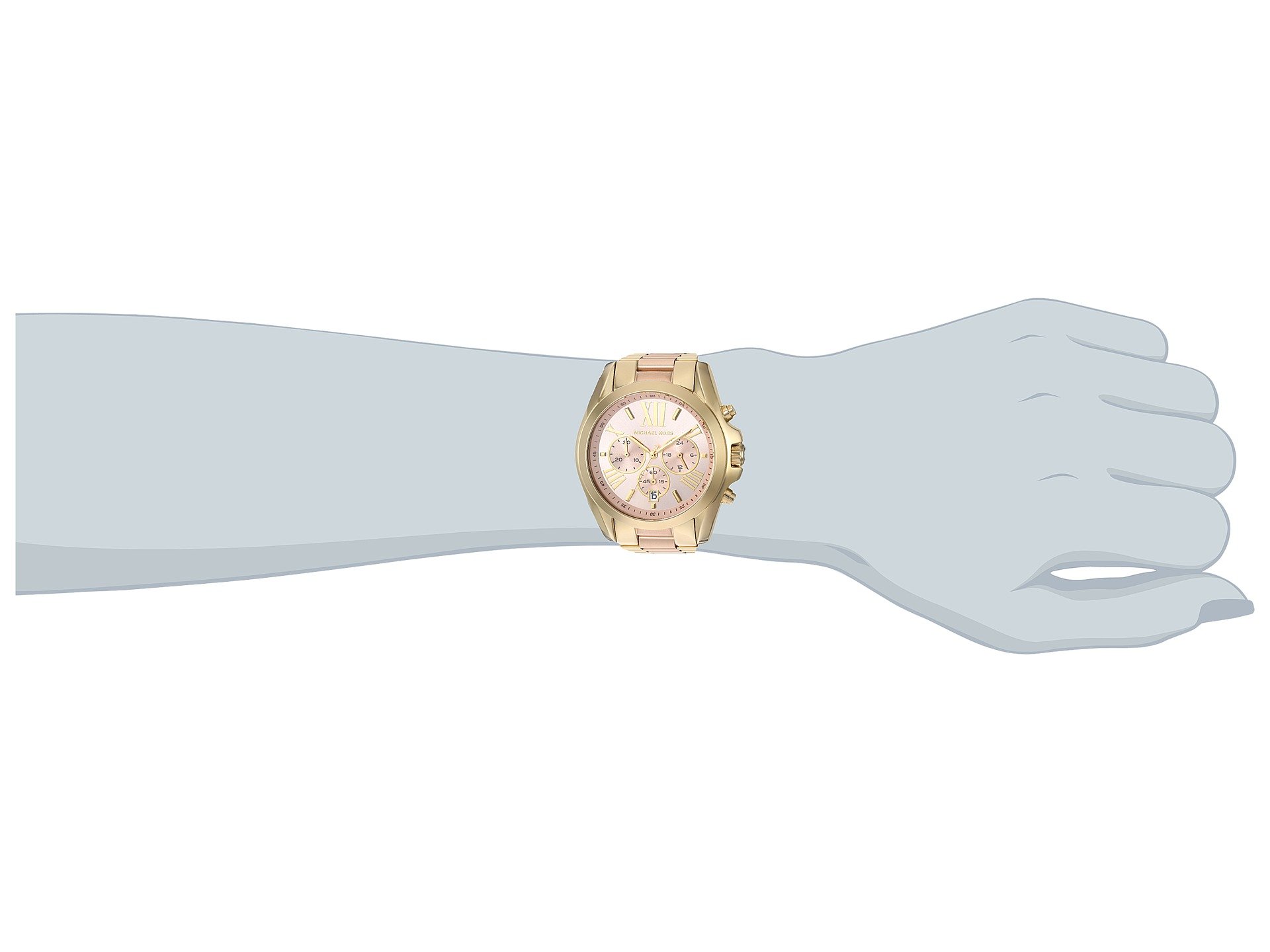 Michael Kors Reloj Bradshaw para Mujer, Movimiento cronógrafo de Cuarzo de 43 mm con Correa de Acero Inoxidable