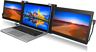 Monitor Portátil para Extensor de Tela de Laptop, Extensor de Monitor Duplo USB C, Extensor de Tela IPS de 11,9 Polegadas FHD 1080P para Notebook de 13,3 a 16,5 Polegadas