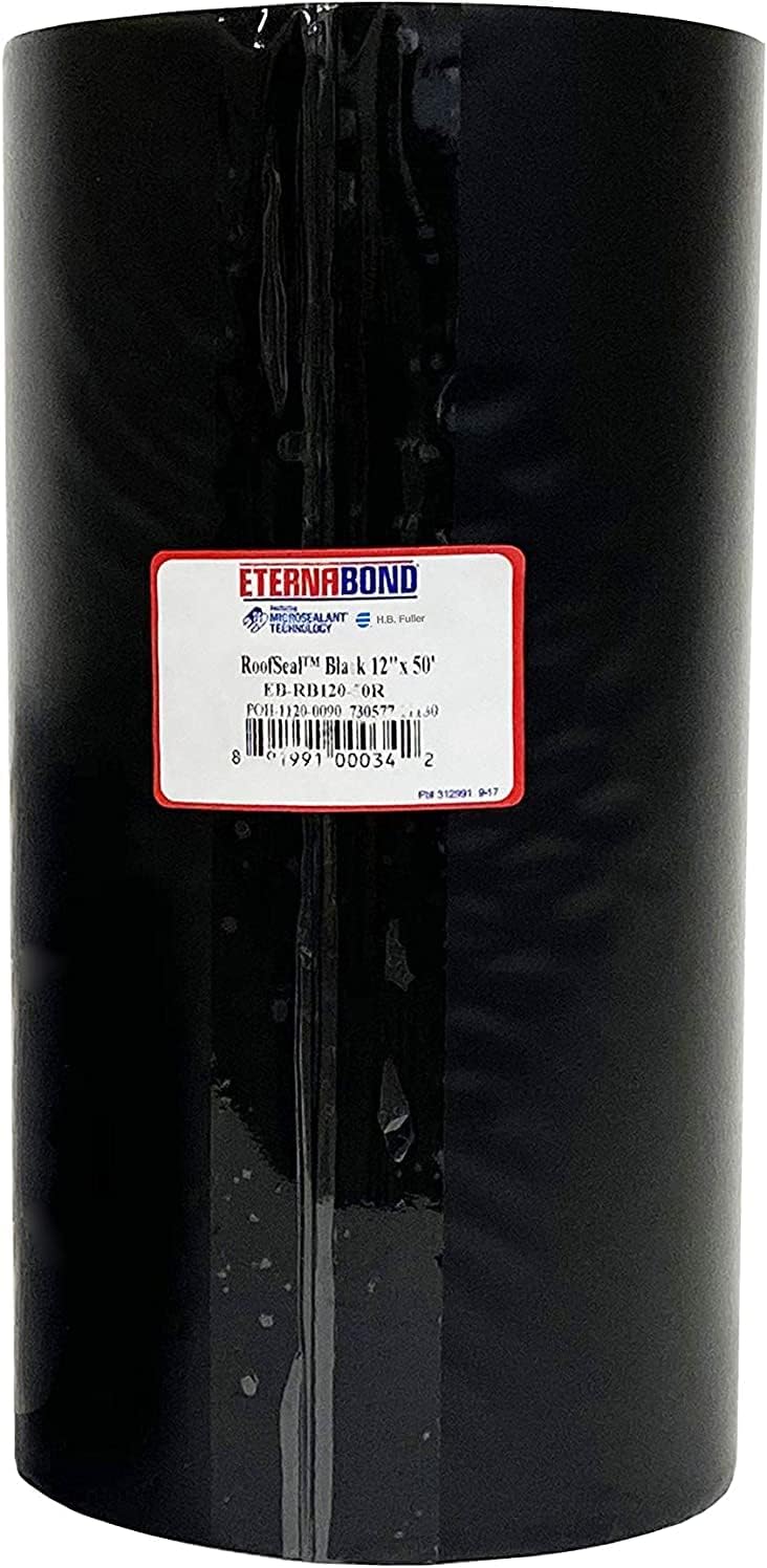 EternaBond RoofSeal Black 12" x50' MicroSealant UV Stable RV Roof Seal Repair Tape | 35 mil Total Thickness - EB-RB120-50R - One-Step Durable, Waterproof and Airtight Sealant