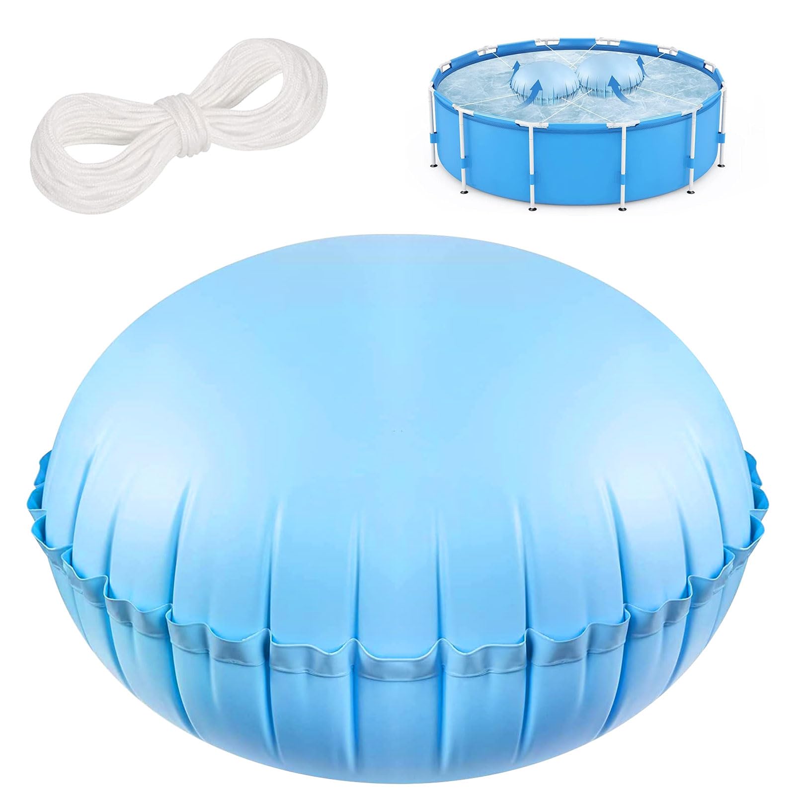 Pool Luftkissen Winter Poolkissen Poolkissen rund Poolkissen Winter Luftkissen 120cm Durchmesser für winterfeste Poolabdeckung Aufstellpools Aufblasbares Kissen
