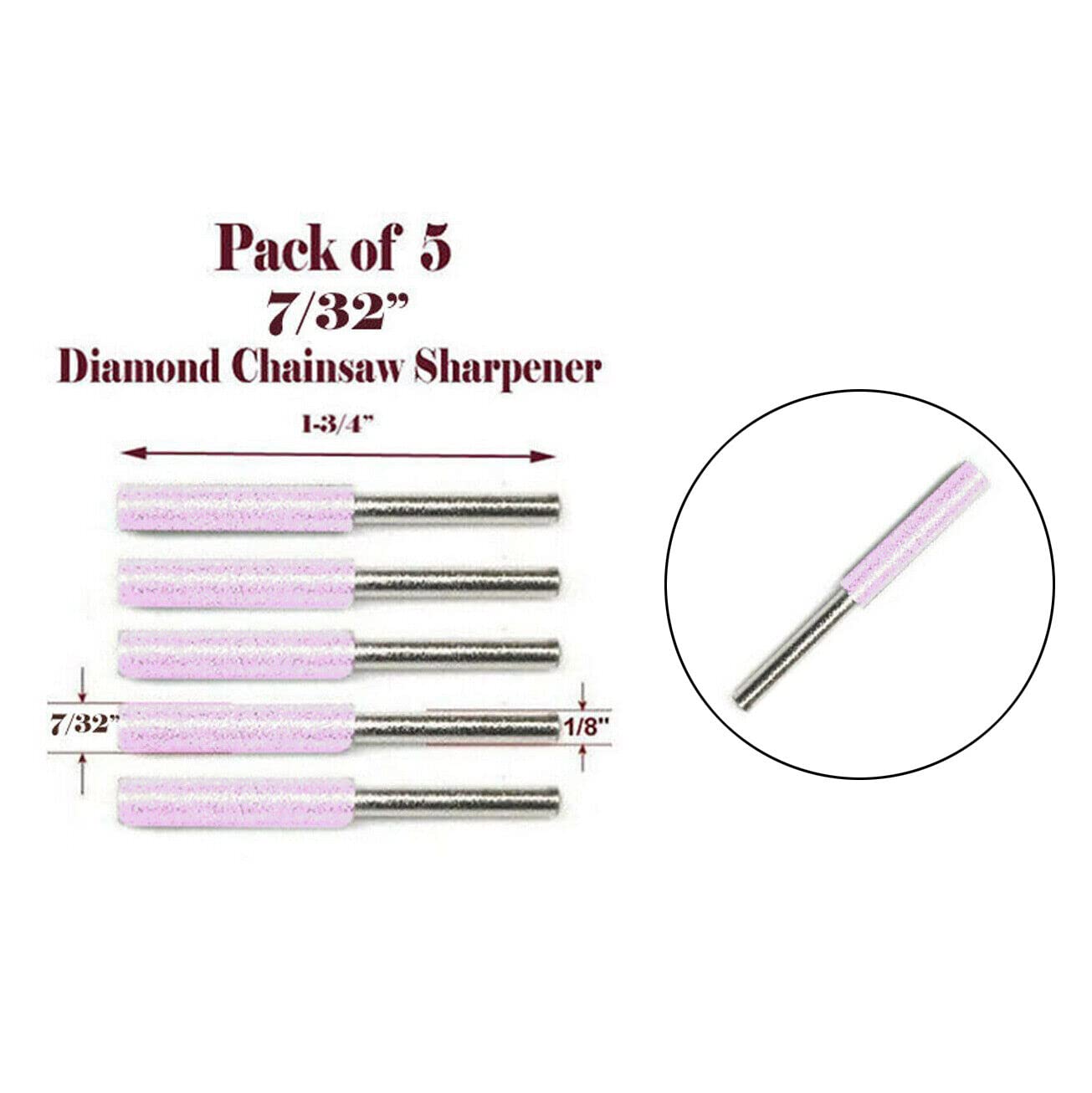 5X Diamond Chainsaw Sharpening Burr Stone File 7/32