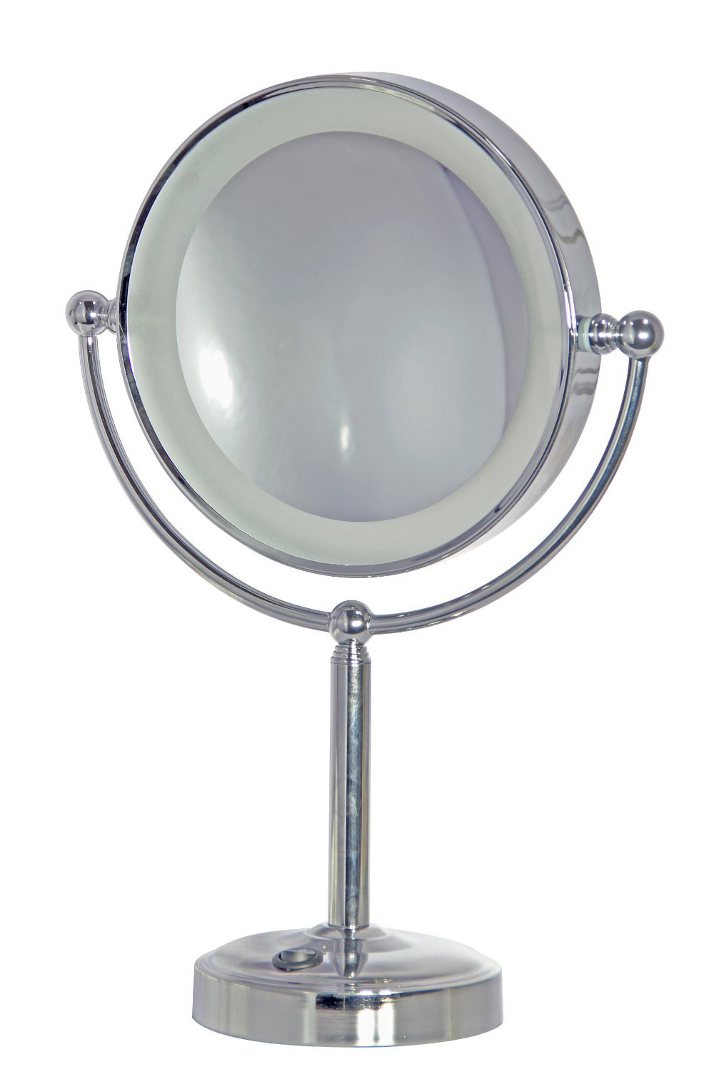 daylight24 Cordless Rechargeable LED Lit 10x Magnifying Make Up Mirror, Chrome Finish