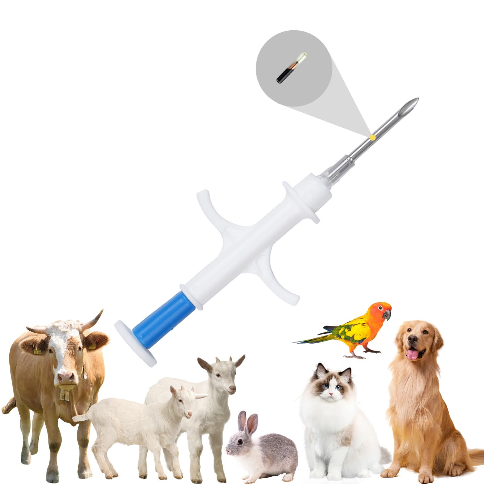 JINSHIGAO Pet Microchip EM4305 134.2KHz FDX-B 20Pack Dog Microchip Chip Syringe International Standard for Dogs (2.12x12mm 20 Pack)