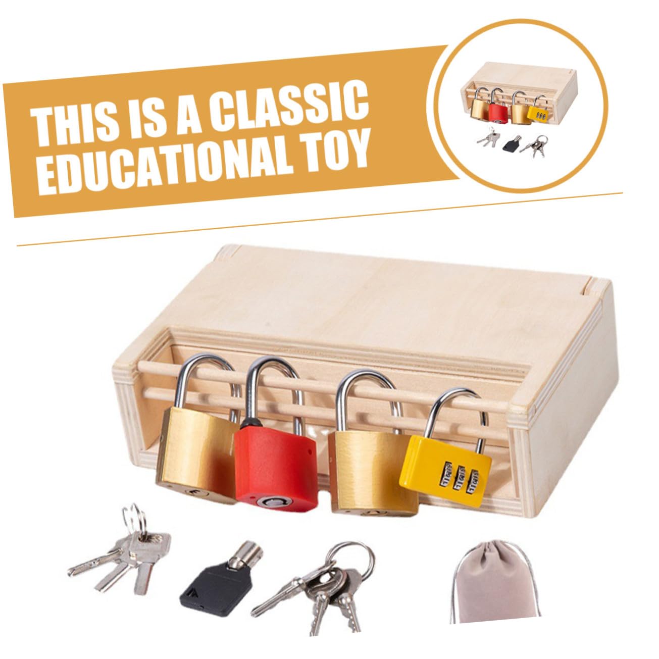 Educativo de Madera Montessori para Bebés Juguete de Encaje y Desbloqueo Desarrollo de Habilidades Motrices y Coordinación Manual para Pequeños