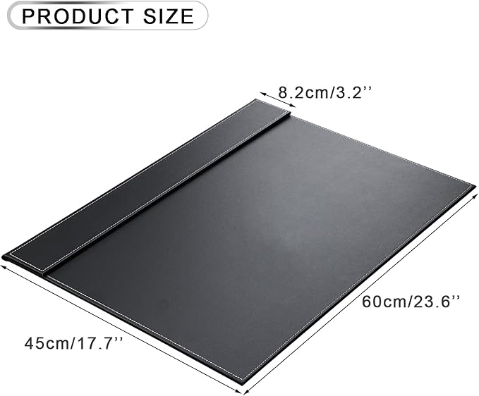 KINGFOM Pad de Escritorio de Cuero PU, Protector 60x45 cm, Negro miniatura 2