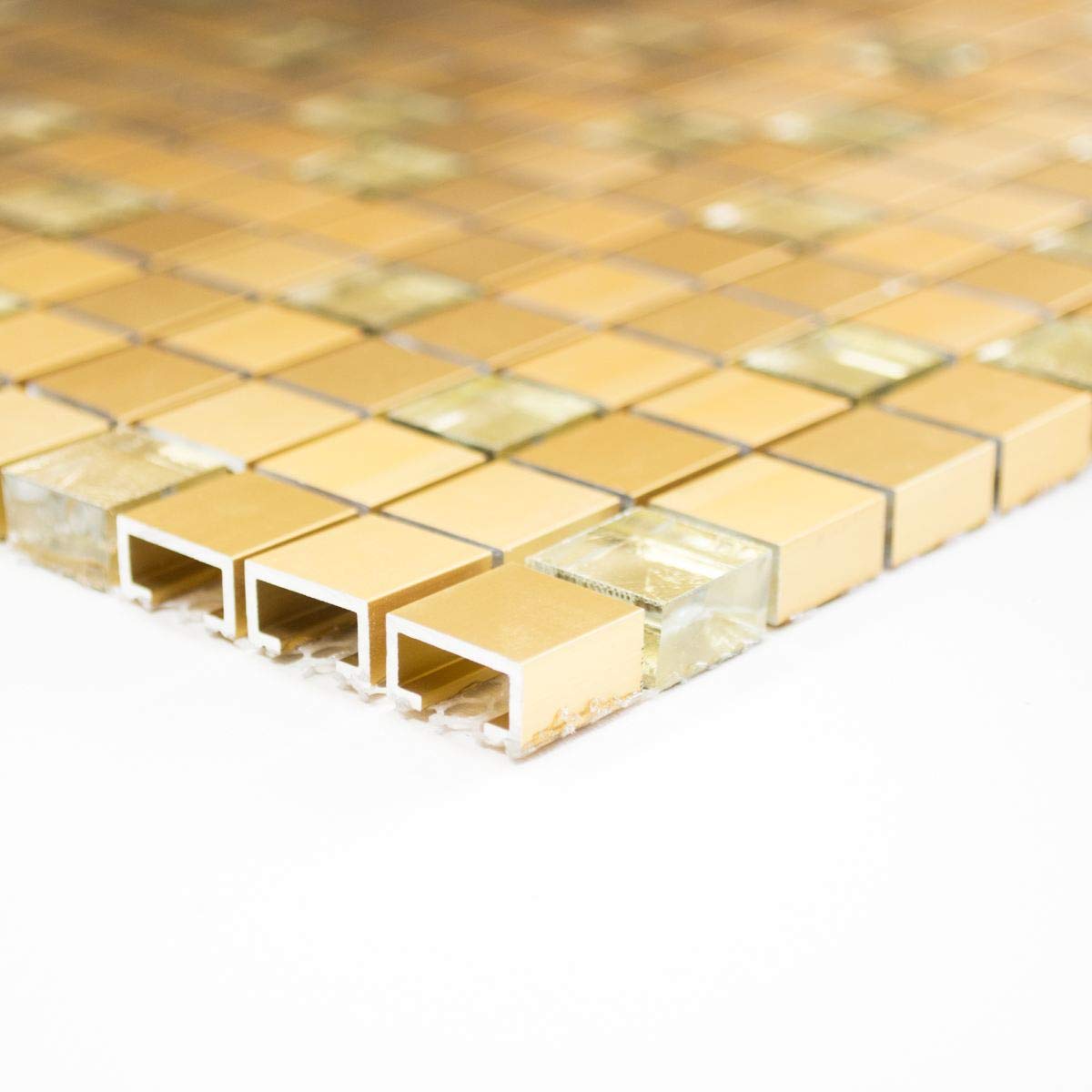 Mosaïque dalle en aluminium translucide pour mur de salle de bains - 10 tapis mosaïques en mosaïque