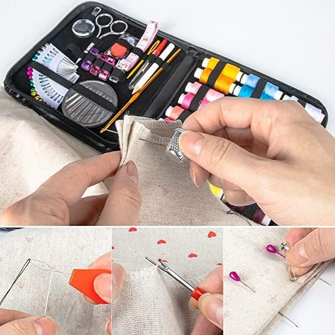 95+ PCS Portable Sewing Kit Box – Tailoring Tools Combo with Thread Spools, Needles, Scissors, Measuring Tape & Accessories | DIY, Travel, Home & Emergency Stitching Supplies for Beginners & Adults