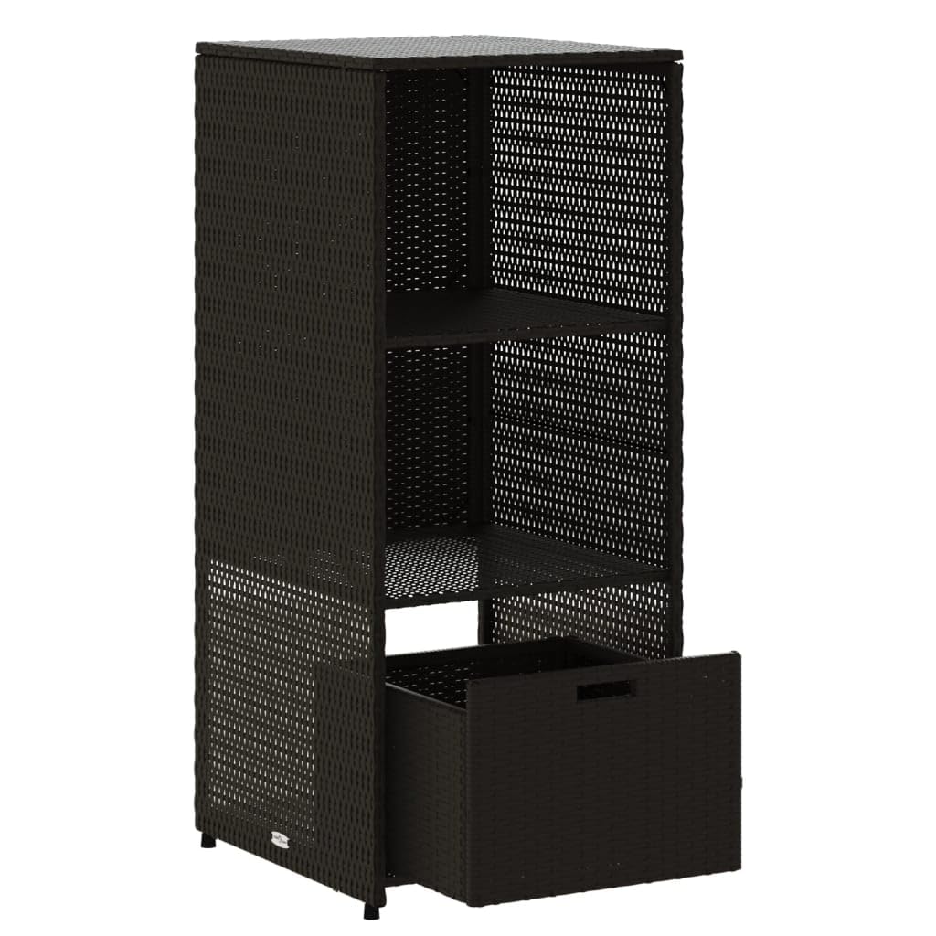 vidaXL Armadietto Portaoggetti da Giardino Nero 50x55x115cm Polyrattan