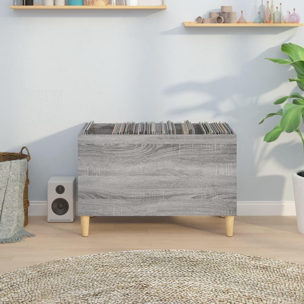 Sonoma - Armario de madera con patas de madera, 74,5 x 38 x 48 cm, espacio para discos de vinilo, CD, DVD, almacenamiento multimedia, estantería versátil para salón, oficina y cine en casa