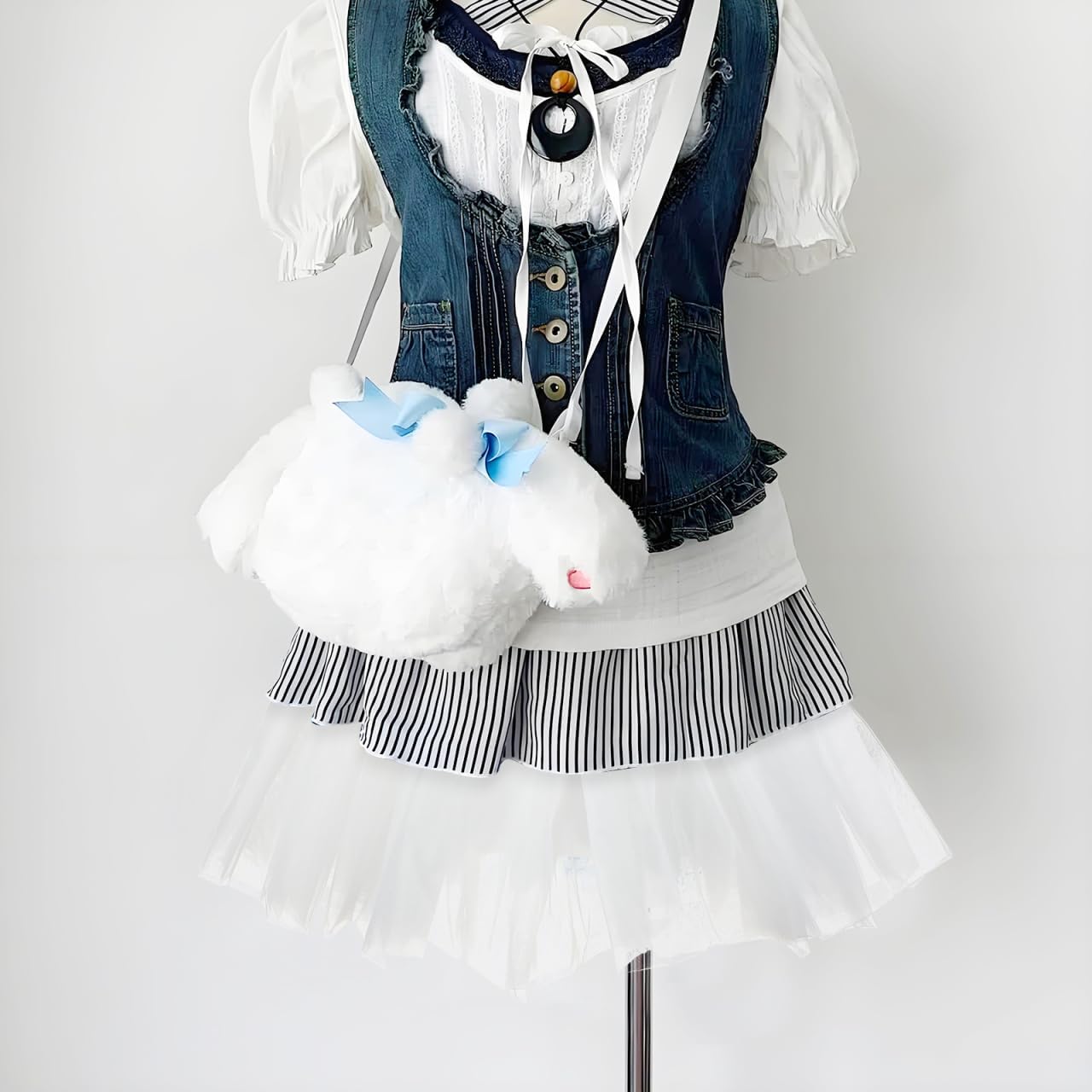 Amosfun White Lolita Underskirt Short Dress Petticoat Tulle Hoopless Underskirt - Image 9