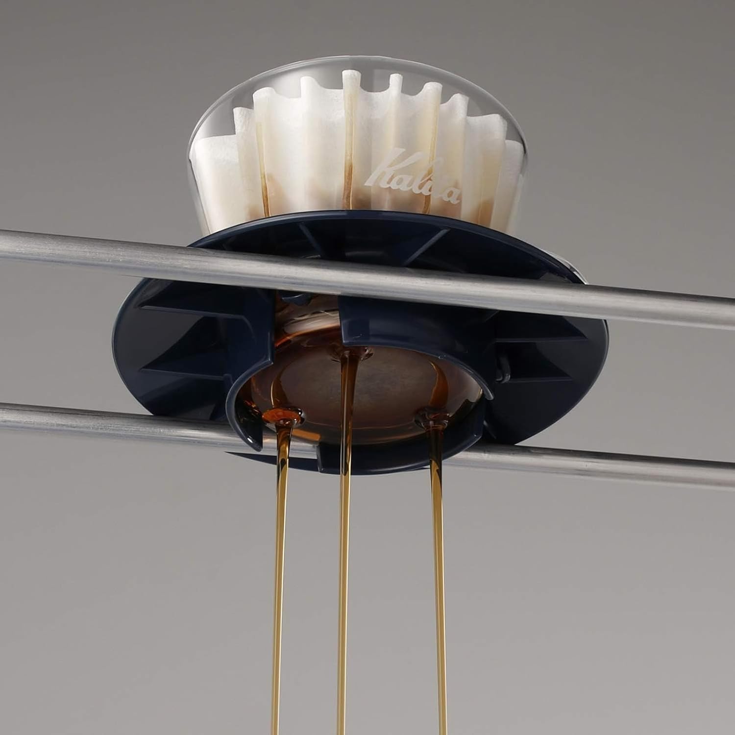 Carita WDG-155#05065 Wave Series Glass Coffee Dripper for 1-2 People, Smoky Blue