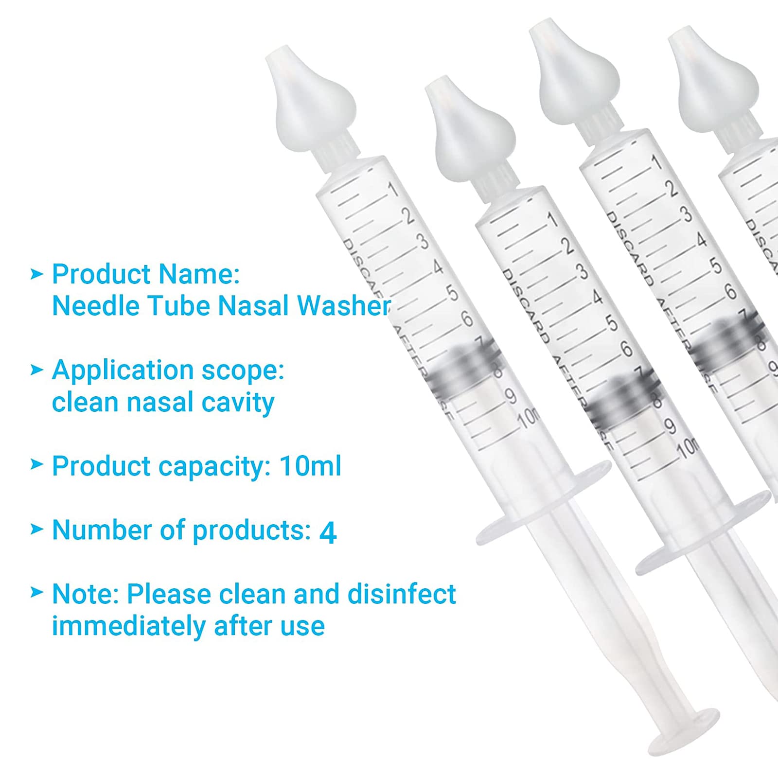 Aspirateur Nasal pour bébé Mouché-Bébé avec Embout en Silicone Réutilisable 10 ml